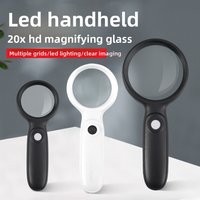 With 2 LED Light Lighted Magnifying Glass HD Illumination Hand Held Lighted Jewelry Loupe Magnifier Jeweler Inspect Tool