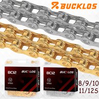 BUCKLOS Bicycle Chain 8/9/10/11/12 Speed Road Mountain Bike Chain Durable MTB Current 8V 9V 10V 11V 12V Bicycle Chains