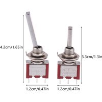 Toggle Switch 3Pin 3/2 Position Self-locking/Self-resetting ON OFF ON DPDT SPST DPST 5A 125VAC 2A 250VAC Latching Flat Handle