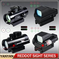 Tactical 1X40 Red Dot Sight W/Laser Combination Riflescope Outdoors Hunting Reflex Sight Optical Red/Green Dot Collimator
