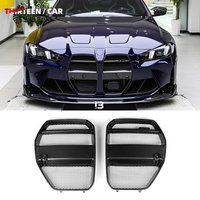Dry Carbon Fiber Auto Front Grille For BMW M3 M4/G80 G81 G82 G83 V Style With Front Grille 2021+ Equipped with anti stone mesh
