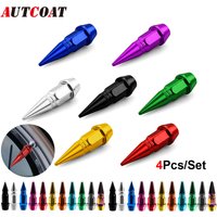 4Pcs/Set 45mm Spiked Valve Caps, Aluminum Dustproof & Waterproof Tire Valve Stem Caps, Suitable for Cars, Trucks and Motorcycles