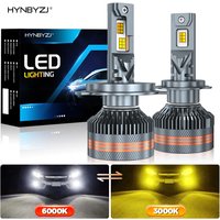 HYNBYZJ New Upgraded Dual-Color 3000K 6000K One-Click Switch LED Headlight H1 H3 9005 9006 9012 HIR2 H4 H7 H8 H9 H11 Car lights