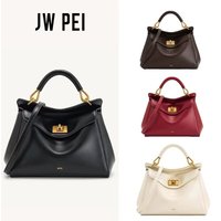 JW PEI Lock Bag, Genuine Leather Women's Bag, Large Capacity Single Shoulder Crossbody Bag, Retro Fashion Lucia Luxury handbag