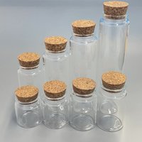 6 pieces/lot 50ml 60ml 80ml 100ml 120ml 150ml 200ml 240ml Glass Bottles With Cork Stopper Wishing Bottles For Wedding Favors