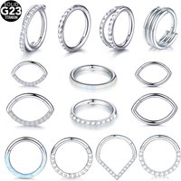Titanium Piercing Septum Clicker Nose Hoop CZ Piercing Septo Cartilage Helix Tragus Daith Conch Rook Snug Pircing Lobe Earring