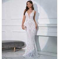 Sexy Spaghetti V-neck Cocktail Dresses, Sequin Homecoming, Mermaid Backless, Slim Party, Celebrity Prom Dress