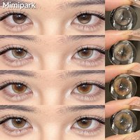 MIMI PARK Glossy Big Diameter Colored Contacts 2pcs Free Shipping Half Yearly Premium Lenses for Party Cosplay 0.00-8.00D