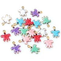 20pcs 12x9mm Enamel Turtle Small Charms Pendant Stainless Steel for Earrings Necklace Bracelet DIY Jewelry Making Accessories