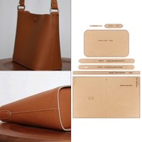 1set DIY kraft paper template, quilted design paper pattern for handmade leather mini tote bag/handbag, leather handicraft mold