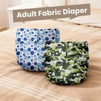 Waterproof PUL Reusable Adult Cloth Diapers - High-Quality Washable Incontinence Underwear, Adjustable Size for Men Women