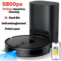 Lubluelu B40 Plus Robot Odkurzający i Mopujący 5800Pa Siły Ssania Samoczynne Opróżnianie 3-w-1 Rozwiązanie do Czyszczenia Sierści Zwierząt, Dywanów i Twardych Podłóg z Funkcją Samodzielnego Ładowania