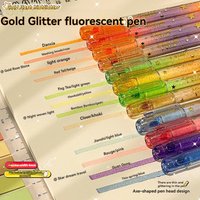 4 Colors/Set Glitter Highlighters Pen Fine Flash Marker Pen Painting Maker For Scrapbook Diary Journal Student Stationery Supply