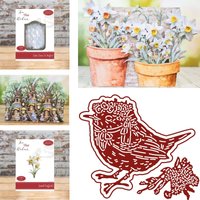 The Mouse Wearing a Floral Bud Skirt Is Knitting a Sweater Metal Cutting Dies Scrapbook Diary Decoration Stencil Embossing 2026