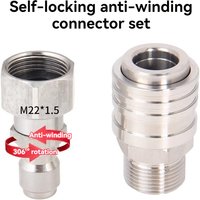 3/8 self-locking quick insertion 304 stainless steel quick connector bearing anti winding M22 Green Field Yili conversion quick