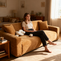 Chenille Herringbone Full Cover Sofa Slipcover, Wear-Resistant Anti-Slip Cat Scratch Proof Sofa Protector, All-Season Cushion