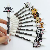5pcs/10pcs Pet dog ballpoint pens, dog series ballpoint pens, black ink quick-drying pens, student signature gift gel pens