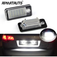 2PC Canbus Led License Number Plate Lights Bulb White For Audi A4/S4 (B6 & B7) 2001-2008,A6/S6 C6 (4F) 2005-2009,A8/S8 2003-2007