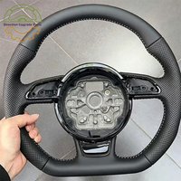 For Audi A6 C7 A1 Half Perforated Perforated Leather Flat Sport Steering Wheel Assembly