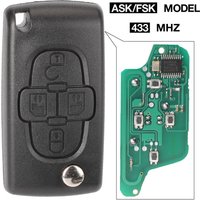jingyuqin ASK/FSK 433Mhz 4 Buttons Flip Floding Remote Key Fob Control For Peugeot 1007 VA2/HU82 Blade CE0523