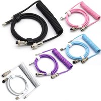 Type C Mechanical Keyboard Coiled Cable USB Keyboard Wire Mechanical Keyboard Cable Aviator Desktop Computer Aviation Connector