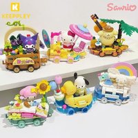 Keeppley Building Block Sanrio My Melody Kuromi Hello Kitty Float Parade Pochakco Pompompompurin Model Splicing Toy Gifts