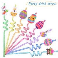 1Pcs Reusable Straw for Easter DIY decoration festival party supplies Fruit beverage kitchen straw