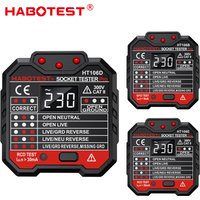 HABOTEST HT106 Digital Socket Tester Pro Voltage 30mA RCD Test Smart Detector EU US UK Plug Ground Zero Line Polarity Phase