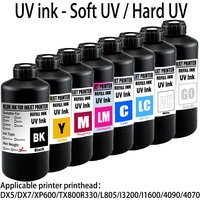 For Epson UV Hard ink Soft ink 1000ML LED UV Ink For Epson DX5 DX7 XP600 TX800 Printhead I3200 I1600 R1900 R2000 Rl800 Printer