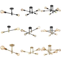 Modern Nordic Branch Ceiling Chandelier Black/Glod E27 Minimalism Living Room Shop Lighting E27 Iron Indoor Line Pendant Lamp