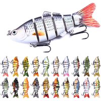 Fishing Lures for Freshwaterand Saltwat Slow Sinking Multi Jointed Swimbaits, Lifelike Lures for Bass Trout Crappie Walleye Pike