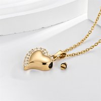 Fashion Heart-shaped with Rhinestone Urn Pendant Necklace for Memorial Ashes Stainless Steel New Jewelry Funnel Fill Kit
