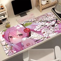 H-Hatsune M-Miku Pink Sakura Kawaii Large Extended Gaming Mouse Pad Desk Mat Keyboard Rug for PC Laptop Gamer Anime Desktop Mat