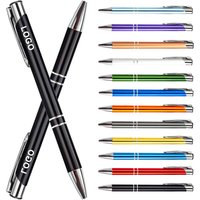 Hot Selling 100/50/20Pcs Personalized Advertising Custom Logo Metal Ballpoint Pen with Engraving Laser Brand for Promotional Gif