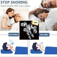 13pcs Reusable Anti-Snoring Nose Clips for Sleep - Snore Reducing Devices, No Power Needed, Comfortable Ergonomic Design