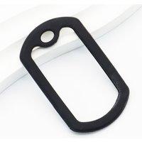 100Pcs Rectangular Rubber Leather Pet ID Tag Pendant Key Ring Pendant Silent Accessories