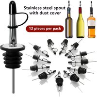 【Peace】3/6/12pcs Stainless Steel Liquor Oil Wine Bottle Pourer Leak-proof Sealed Spout Stopper Mouth Dispenser Vinegar Conical