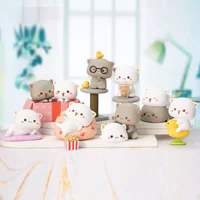 Cartoon Anime Peach Cat V2 Blind Box Figure Doll Cute Pvc Desktop Room Ornament Decoration Collect Gift Mystery Box Trendy Toy