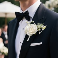 Uflower Lily of the Valley Pocket Boutonniere Groom Groomsmen Guest Boutonniere for Wedding, Homecoming, Anniversary, Graduation