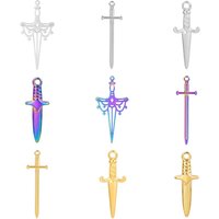 10pcs/lot Stainless steel mini cross knight sword jewelry making charm pendant DIY necklace earring handmade jewelry accessories
