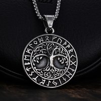 Gothic Life Tree Pendant Necklace Men's and Women's Street Hip-Hop Vintage Personality Accessories chain necklace