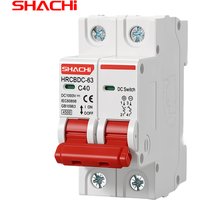 SHACHI 2P DC 1000V Micro Circuit Breaker Photovoltaic Solar Mini Circuit Protection Switch 6A 10A 16A 20A 25A 32A 40A 50A 63A