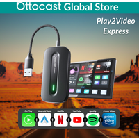 Ottocast Play2Video Express Android 12 AI Box Wireless CarPlay Android Auto Netflix YouTube Video Streaming Adapter For Audi Kia