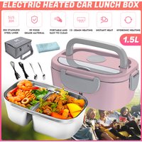 1.5L 65W Electric Lunch Box Food Warmer Portable Food Heater for Car Or Home - Leak Proof 304 Stainless Steel Liner with Cloth