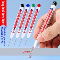 1/3Pcs/Set Long Head Markers Bathroom Woodworking Decoration Multi-purpose Deep Hole Marker Pens Red/Black/Blue/Green/White Ink