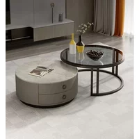 Modern Round Coffee Tables Metal Nordic Glam Minimalist Coffee Tables Simple Decor Mesa Auxiliar Salon Living Room Furniture