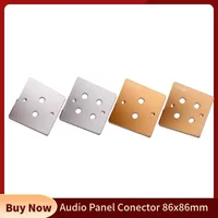 86x86mm 2 4 Digits Audio Panel For Binding Post RCA Conector Jack Socket Female Terminal Speaker Plug Wall Plate Silver Gold
