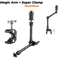Adjustable Magic Arm with Super Clamp 11 inch Articulating Arm Clamp Friction Power Arm Crab Screw Kit for Camera Monitor Light