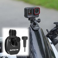 Motorcycle Windshield Clip for Go Pro Hero 13 12 11 10 9 8 7 Aluminum Mount for Insta 360 X5 X4 X3 Go 3S ACE Pro 2 Sports Camera