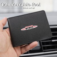 For Mini WORKS Cooper One JCW F54 F55 F56 F57 F60 R50 R52 R53 R55 R56 R57 R58 R59 PU Leather Car Driver License Holder Card Bag